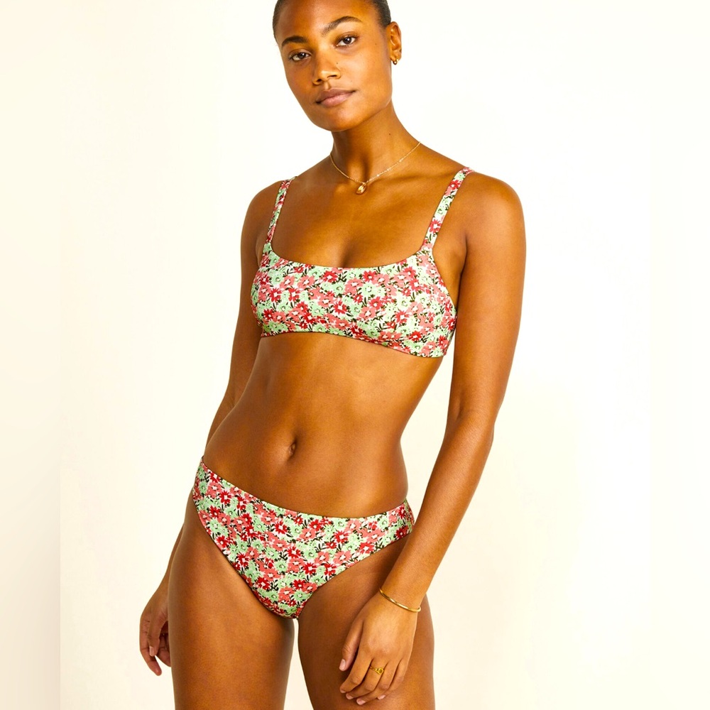 Vineyard Vines Floral Marsh Square Neck Bikini Top Size Small